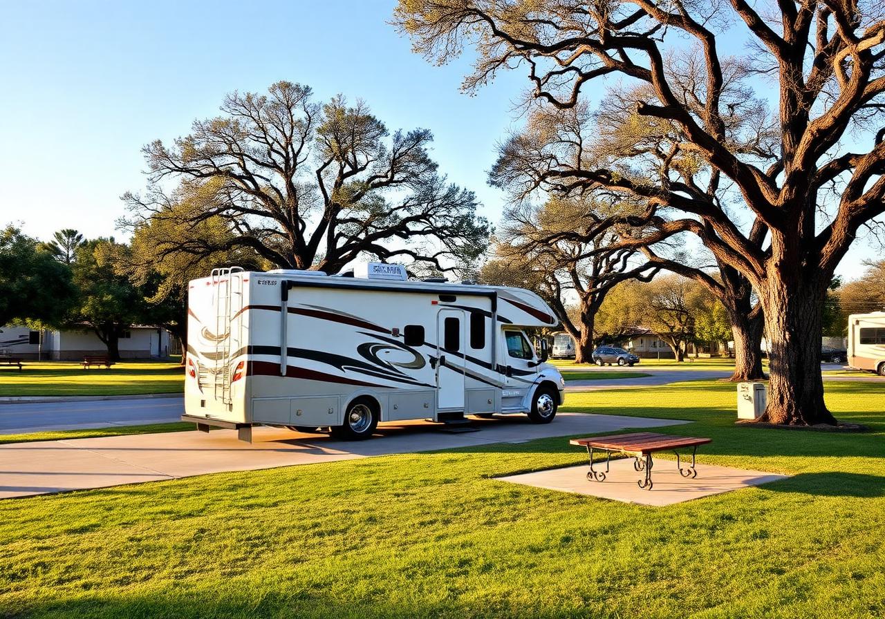 Spacious RV site with full hookups